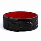 Black Lever. Leather weightlifting belt for powerlifting. Lever belt action