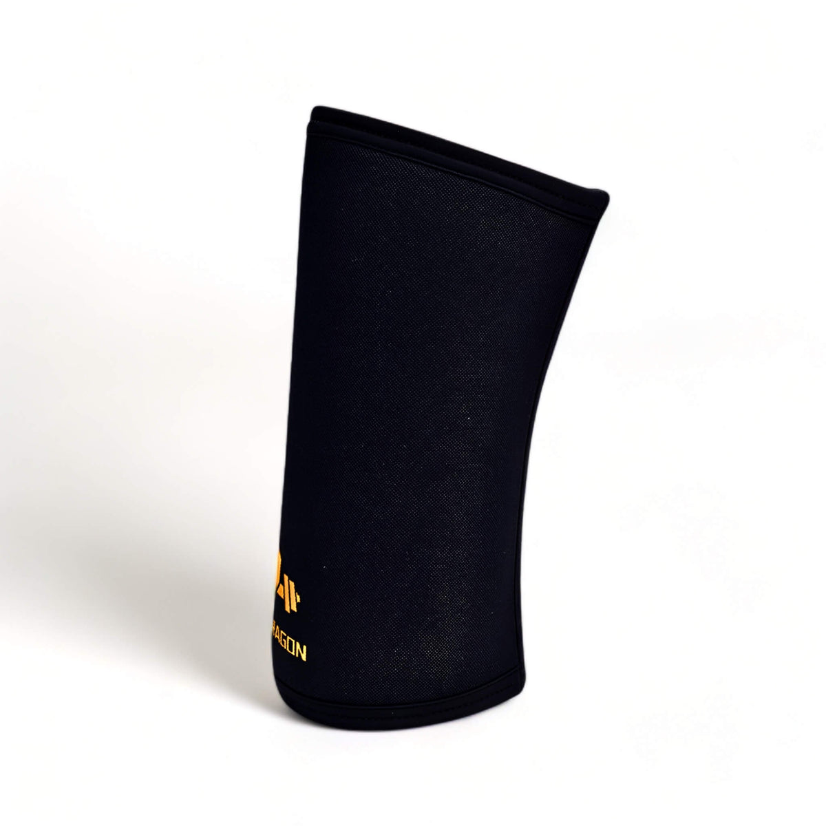 Side profile of black Power Dragon elbow sleeve, illustrating its supportive and sleek design.