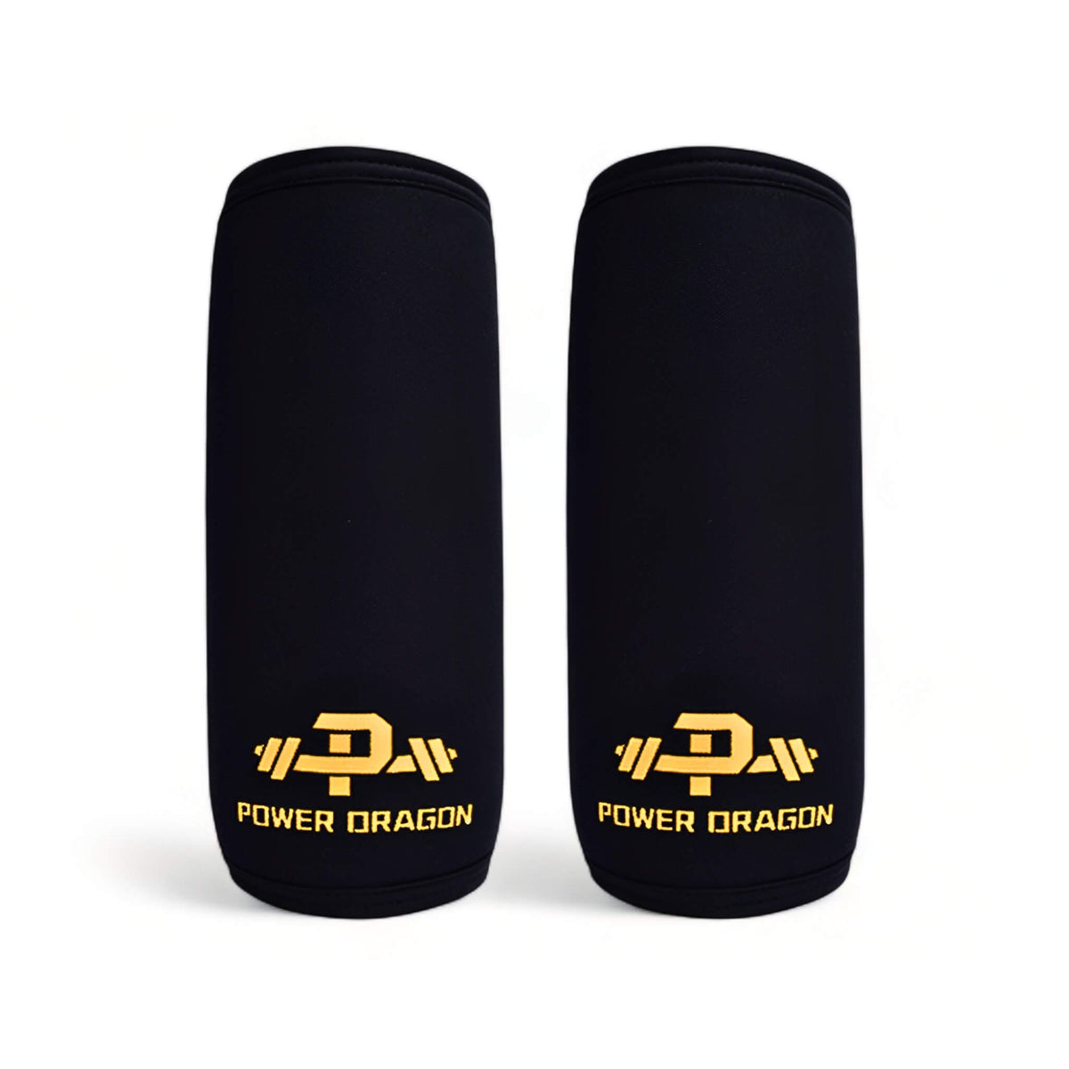 Pair of black Power Dragon elbow sleeves, perfect for enhancing performance and reducing injury.