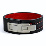 Gray Lever. Leather weightlifting belt for powerlifting. Lever belt action