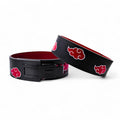 Akatsuki lifting belt on display | Naruto lifting belt with red interior and adjustable holes, ideal for weightlifting, powerlifting, and lower back support.