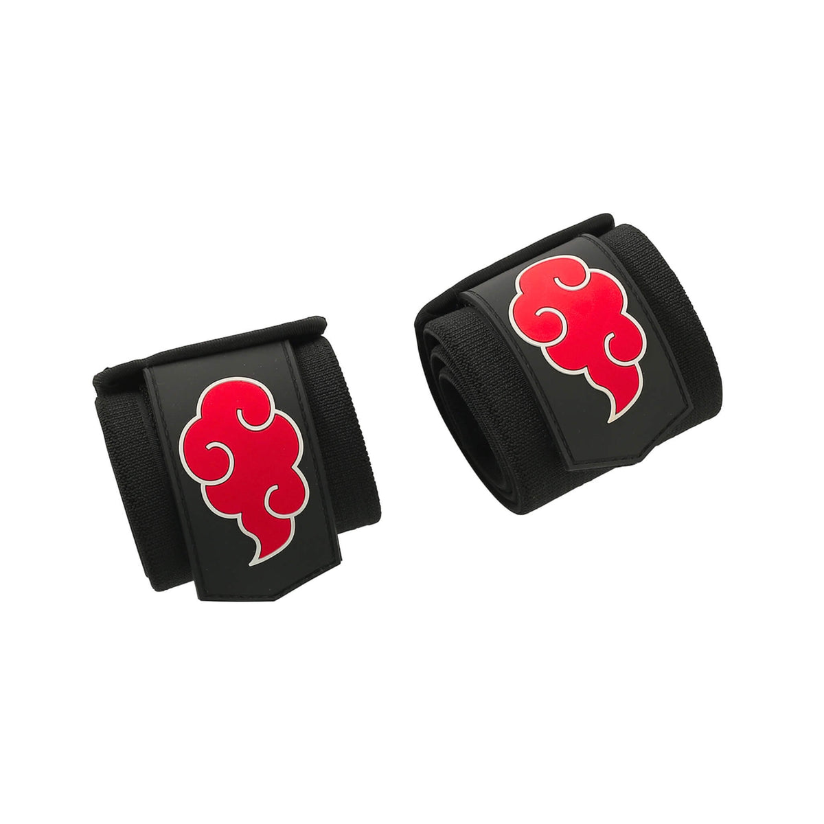 Showcasing the stiffer version of Akatsuki wrist wraps. Ideal for weight lifting, strength training, and more. Enjoy superior wrist protection and stability with Naruto-inspired gear.