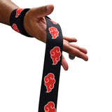 Showcasing Akatsuki Cloud Lifting Straps. Perfect for anime gym fans, these durable, stylish straps provide wrist stability and protection during weightlifting, powerlifting, and strength training.