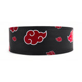 Back view of Akatsuki V2 Lifting Belt | Anime lifting belt displaying durable lever buckle and the vivid red cloud designs, embodying the spirit of the Akatsuki. For powerlifting, weightlifting and other strength sports