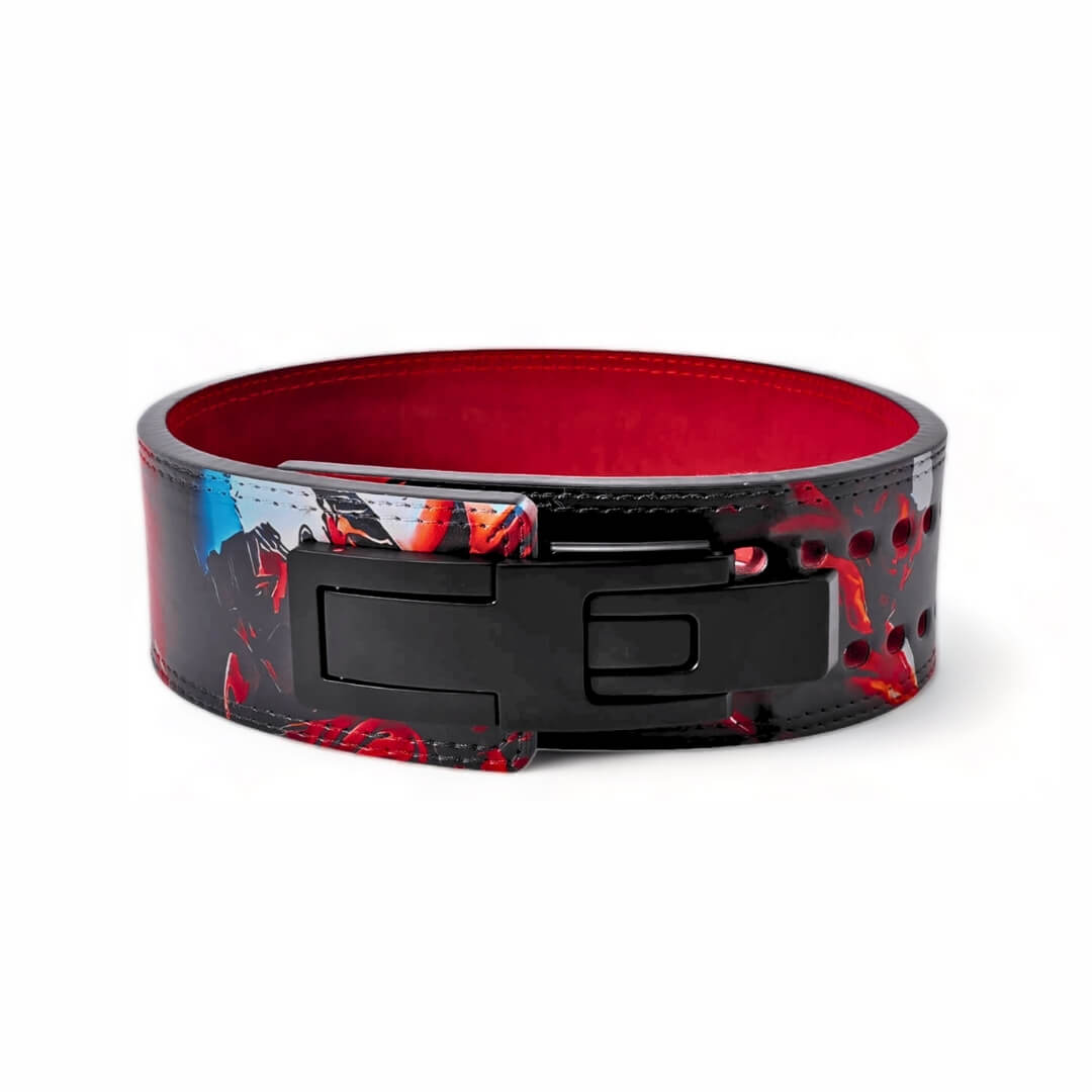 Front display for Attack on Titan powerlifting belts displayed | Anime lifting belt with  vibrant graphics, durable leather, perfect for powerlifting and weightlifting