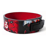 Side display for Attack on Titan powerlifting belts displayed | Anime lifting belt with  vibrant graphics, durable leather, perfect for powerlifting and weightlifting