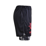 Side view of Berserk gym shorts | Anime workout gear for gym with Berserk pattern.