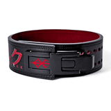 Front of Berserk Lifting Belt with logo. This anime-inspired powerlifting belt with adjustable lever offers ultimate lower back support for deadlifts and squats.