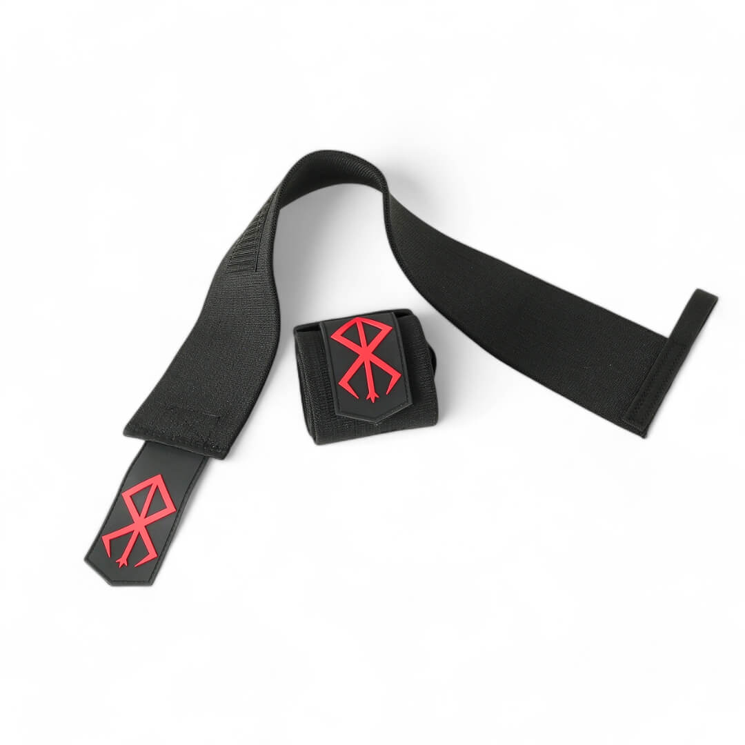 A dynamic view of Berserk Wrist Wraps | Anime wrist wraps that stabilizes wrists during weightlifting and other strength training sports