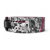 Side view of Berserk Powerlifting Belt on display | anime lifting belt with manga artwork. Built for strength training sports