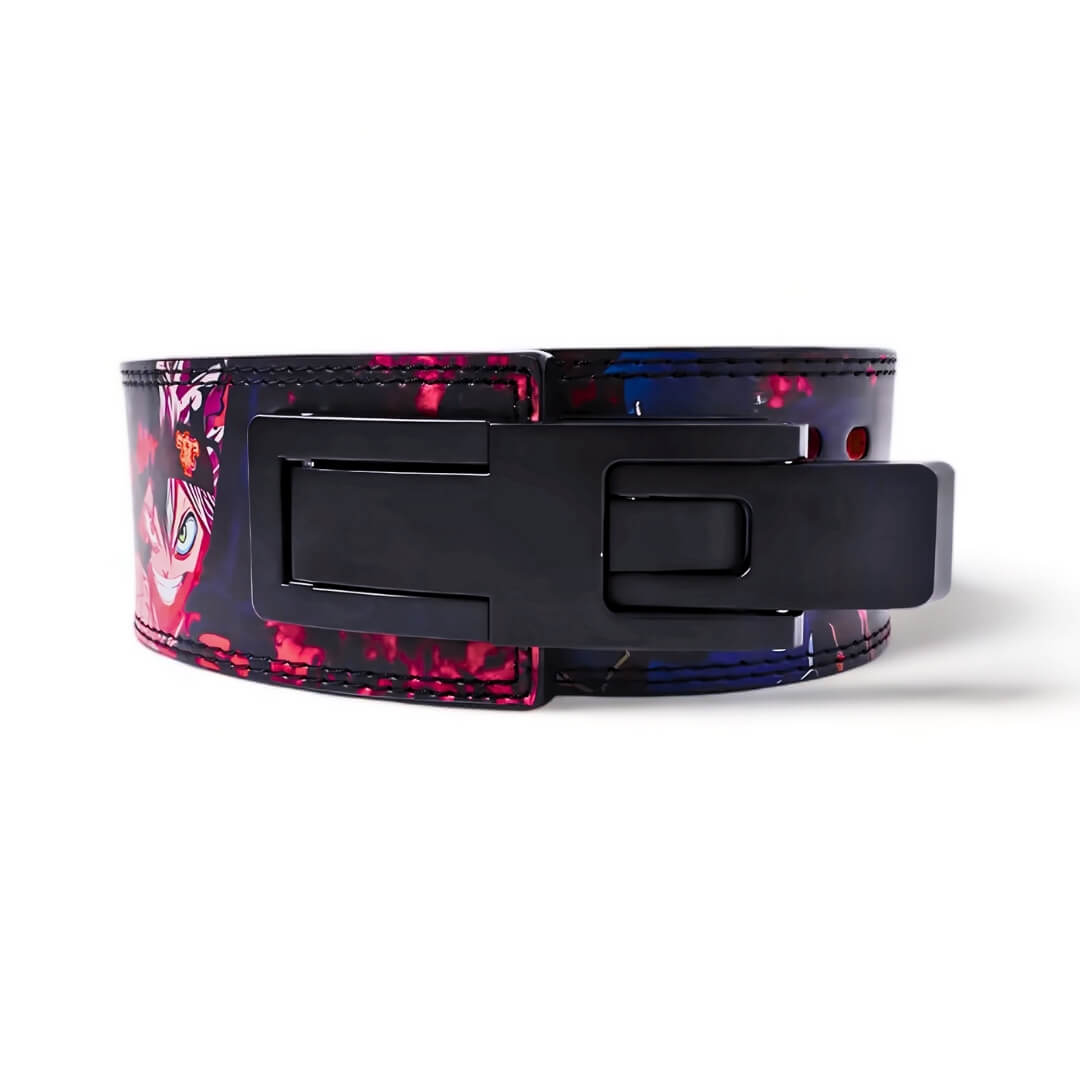 Front view for black clover lever belt  | Anime weightlifting belt for strength sports such as powerlifting