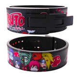 Side and rear view of Chibi Akatsuki weightlifting belts | Anime lifting belts with printed design highlighting the detailed characters from Naruto