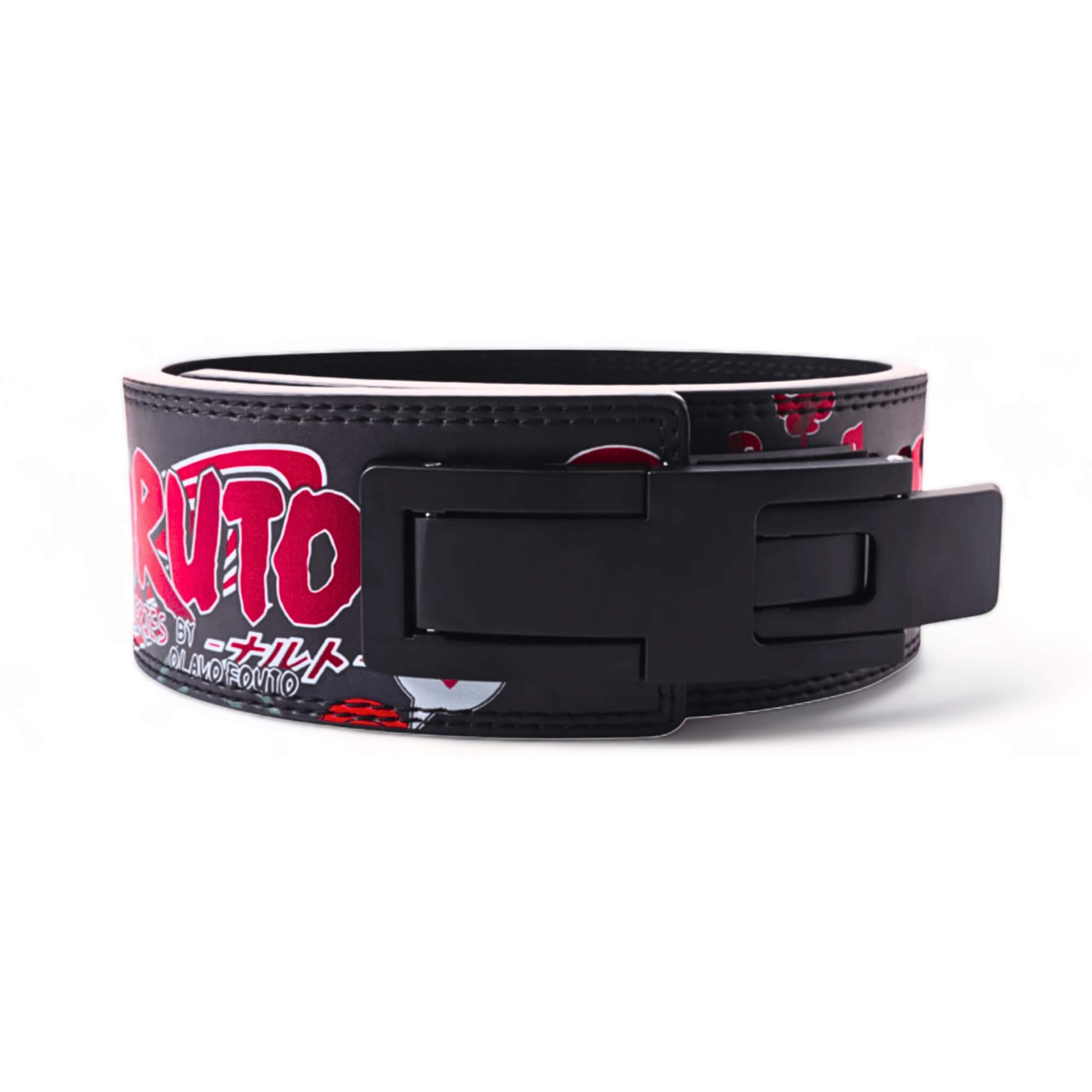 Side view of the Akatsuki chibi powerlifting belt featuring the text 