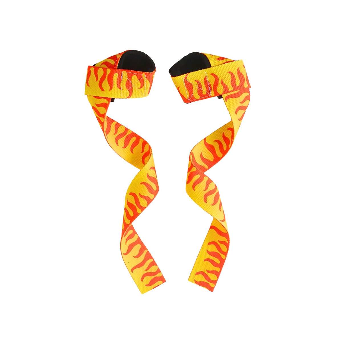 iconic flaming pattern for Demon Slayer lifting straps, perfect for powerlifting and weightlifting