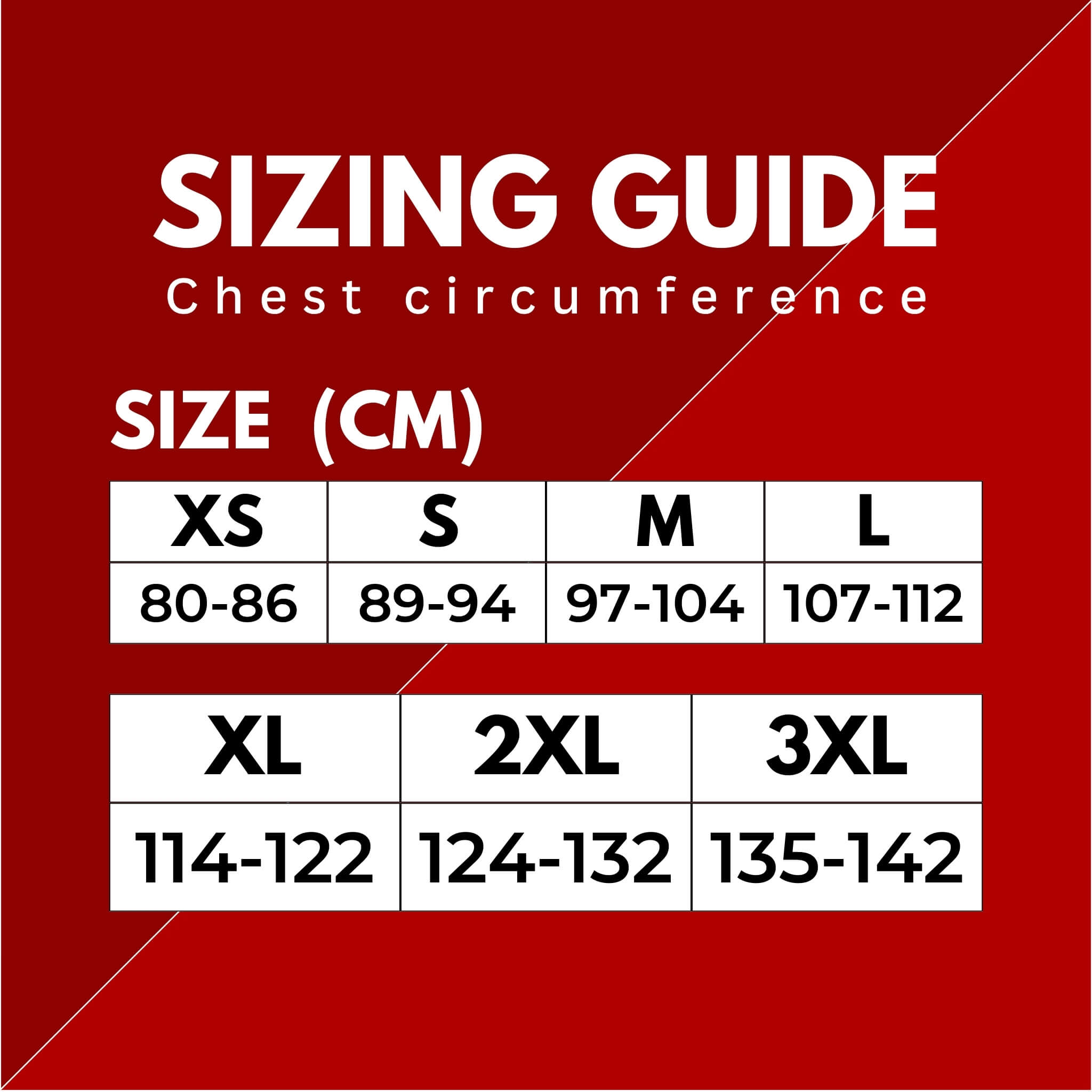 SIZING GUIDE FOR GripForce Tee from the DRAGON SERIES. 