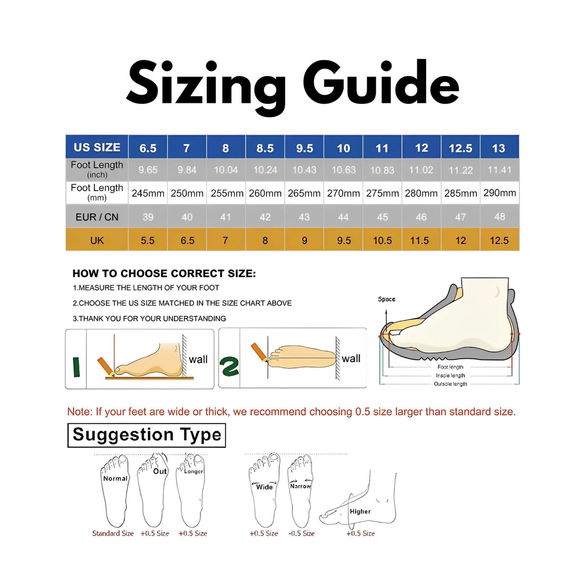 Sizing Guide for Gen 1 Sumo Deadlift Slippers: ightweight, non-slip design with ankle support and breathable materials. Ideal for powerlifting movements. Experience unmatched stability and comfort on the deadlift platform. 