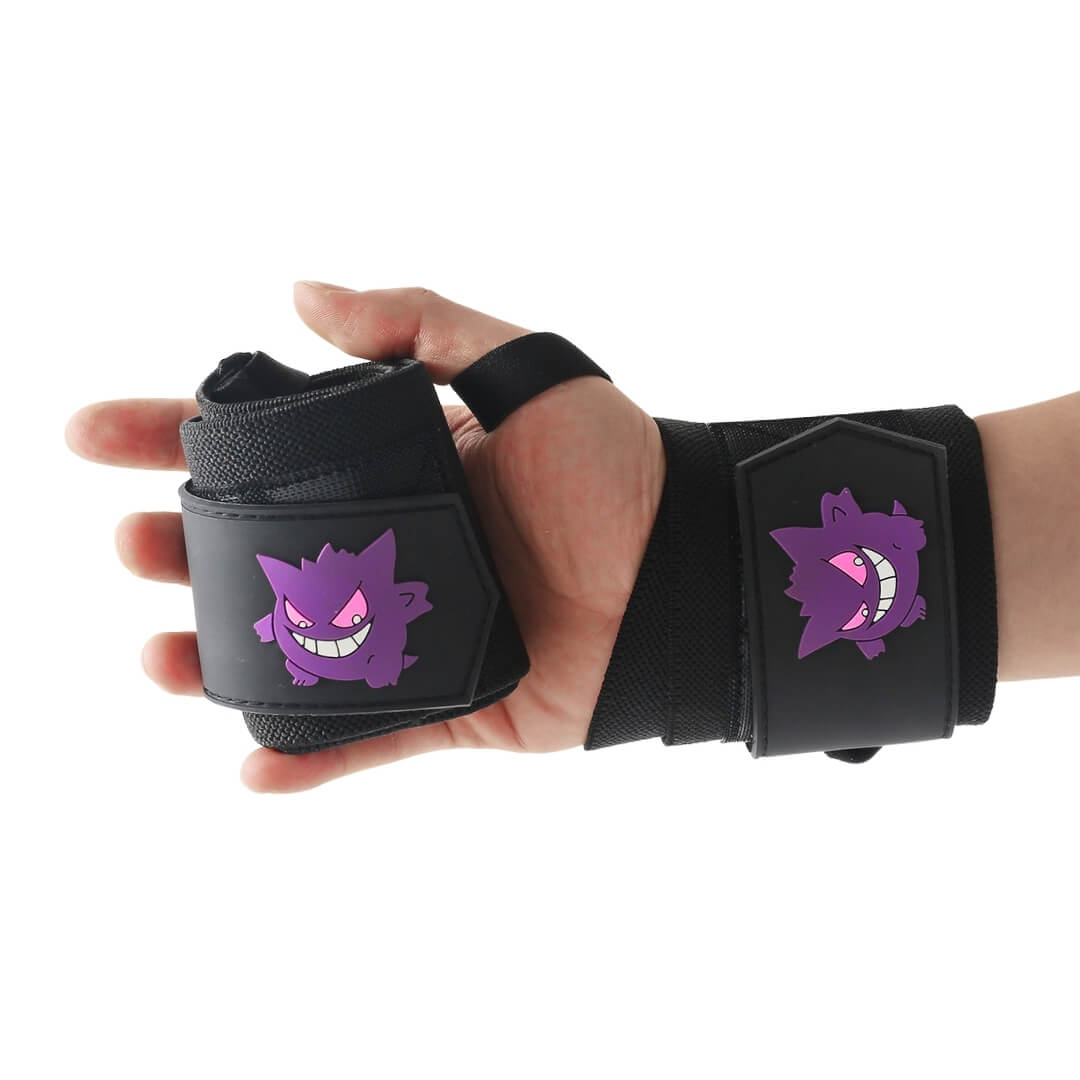 Our Gengar wrist wraps are the perfect gym accessories for weightlifting. Ideal anime gym gift for fitness enthusiasts.