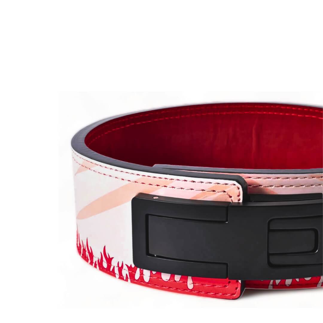 Closed up front view of Hokage Lifting Belt | Naruto weightlifting belt for powerlifting