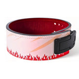 Side view of Hokage Litfting Belt | Naruto lifting belts featuring bold red flame design and durable construction, it's ideal for powerlifters and anime enthusiasts.