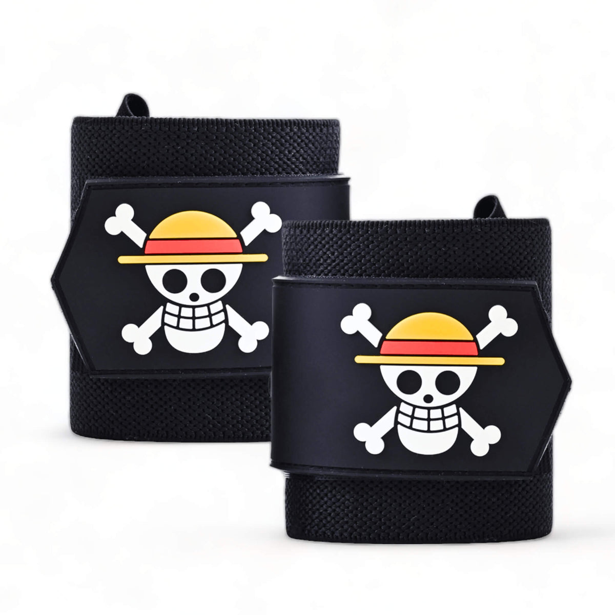 inspired by the iconic One Piece anime. These wrist wraps are designed to blend style and functionality, providing exceptional wrist support and stability while showcasing the renowned symbols of Luffy's Crossbone and Strawhat.