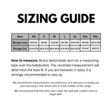 SIZING GUIDE FOR NARUTO POWERLIFTING BELT