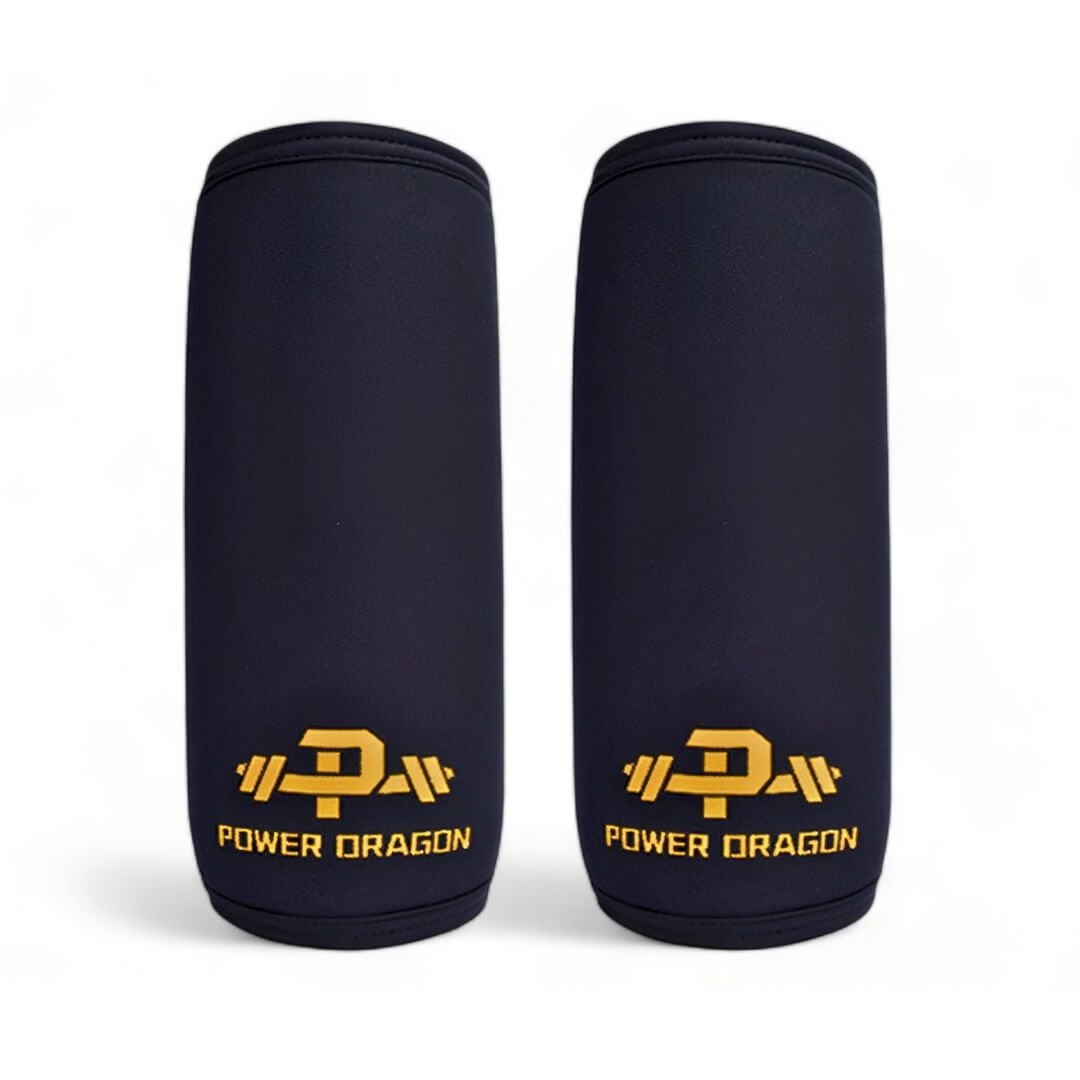 Pair of black Power Dragon elbow sleeves, perfect for enhancing performance and reducing injury.