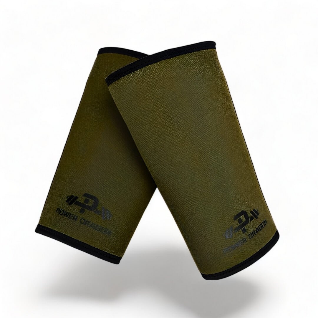 7mm knee sleeves. Designed for powerlifting, squats, and deadlifts. High-grade neoprene for durability, comfort, and injury prevention