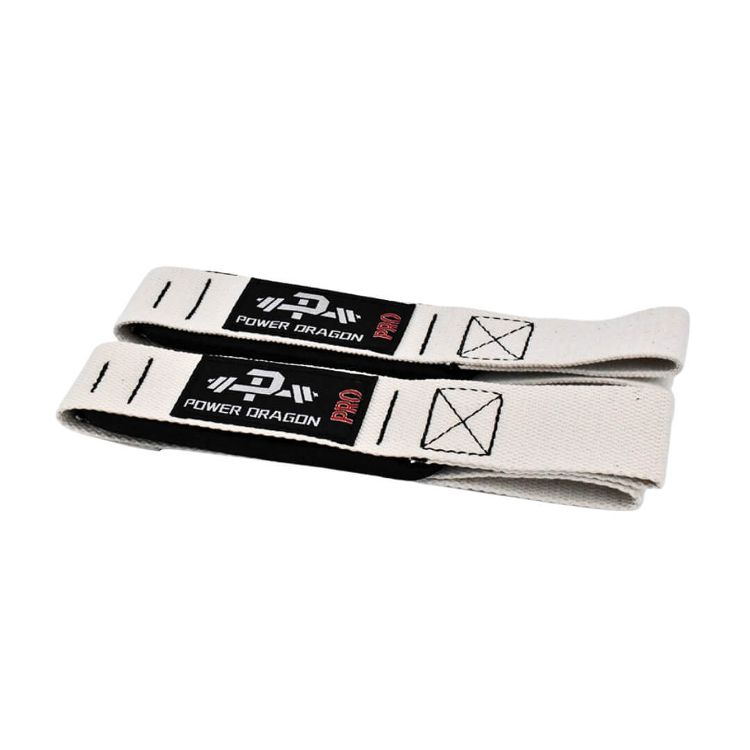 POWER DRAGON - "WEIGHTLIFTING STRAPS" [WHITE] - DRAGON SERIES - Akinci Strength