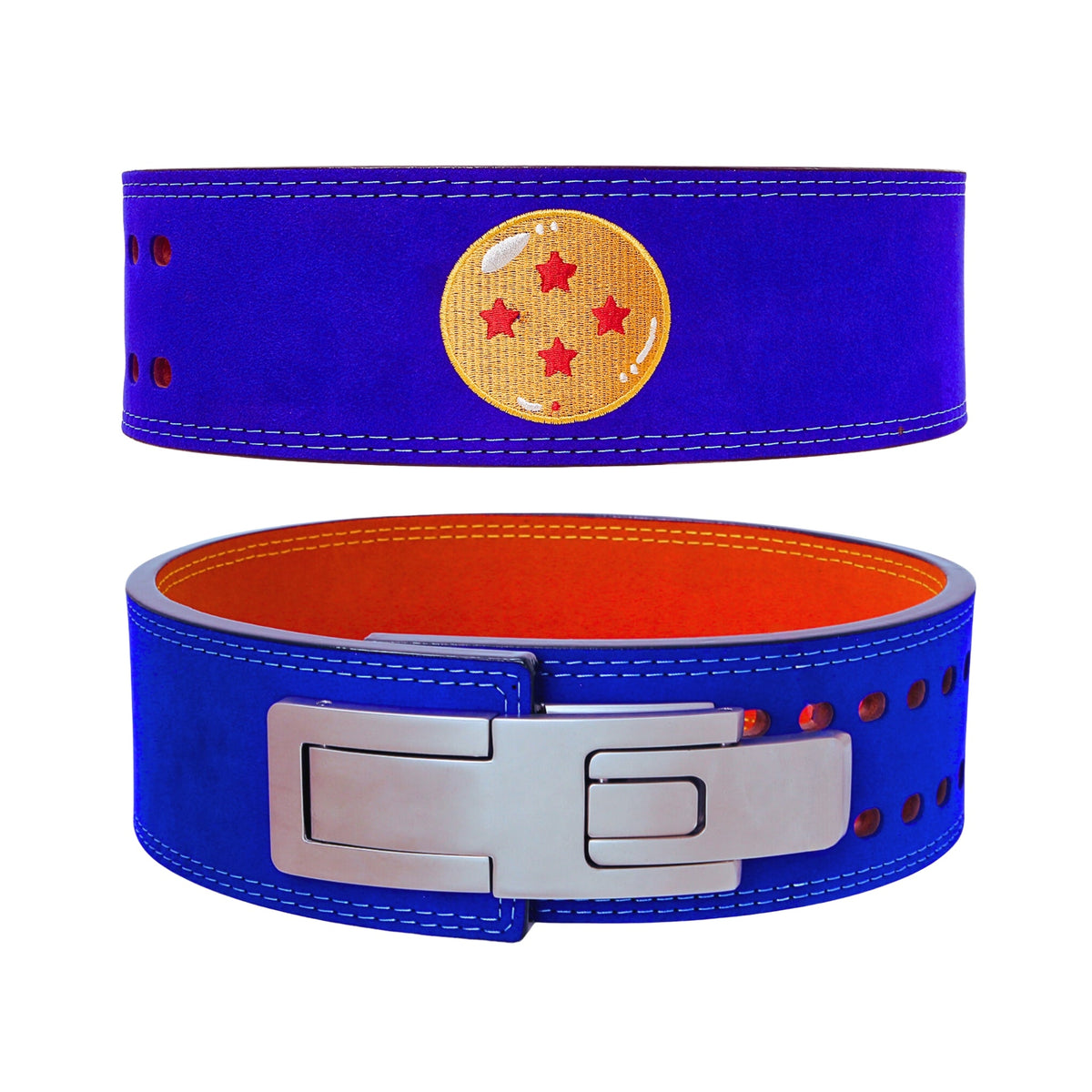 Dragon Ball Z lifting belt with vibrant, colorful graphics featuring iconic characters like Goku and Frieza, offering strong support and unique style.