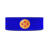 Dragon Ball Z lifting belt with vibrant, colorful graphics featuring iconic characters like Goku and Frieza, offering strong support and unique style.