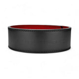 2nd image for Black leather 13mm weightlifting belt with lever for powerlifting