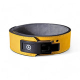 Display of yellow lifting belt | Weightlifting belt, suitable for powerlifting and strength training