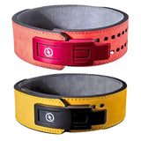 Alternate display of pink and yellow lifting belt | Weightlifting belt, suitable for powerlifting and strength training