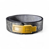 Display of gray lifting belt | Weightlifting belt, suitable for powerlifting and strength training