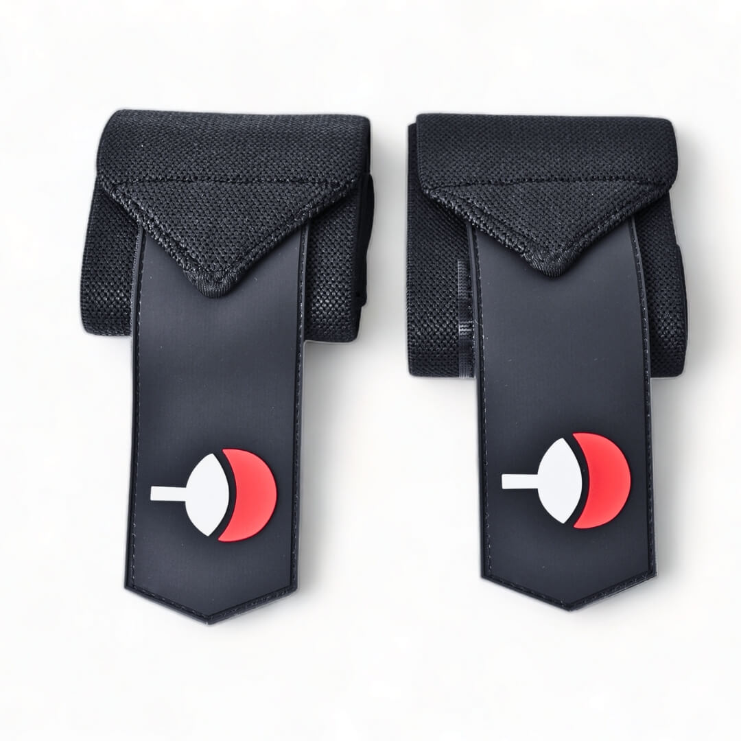 Uchiha Wrist Wraps On Display. Perfect for weightlifting,and strength training. A unique anime gym gear gift for fitness lovers.