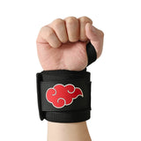 Showcasing the stiffer version of Akatsuki wrist wraps. Ideal for weight lifting, strength training, and more. Enjoy superior wrist protection and stability with Naruto-inspired gear.