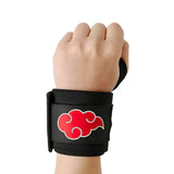 Showcasing the stiffer version of Akatsuki wrist wraps. Ideal for weight lifting, strength training, and more. Enjoy superior wrist protection and stability with Naruto-inspired gear.